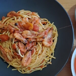 ガラエビとエリンギのトマトパスタ♪